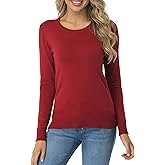 Fuinloth Women's Sweater, Lightweight Crewneck Long Sleeve Pullover