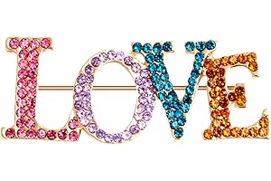 HSQYJ Heart Brooch For Women Cluster Pave Elegant Crystal Love Heart Brooches Pin Wedding Party Clothes Accessories Valentines Gift