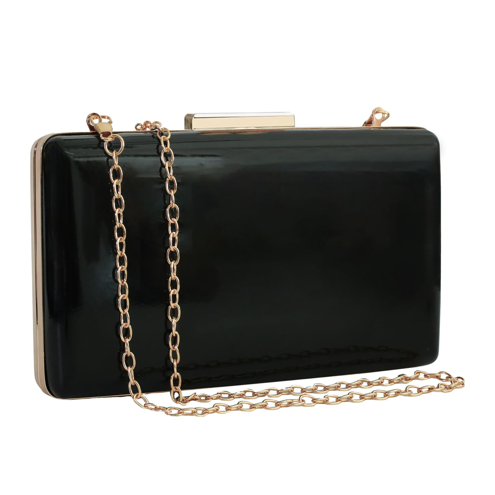 Photo 1 of XINGSHUNFU Women Evening Clutch Purses Patent Leather Clutches Formal Party Wedding Cocktail Prom Purse Handbags(Black)
