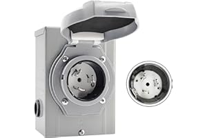 MIARALA 50 Amp Generator Power Inlet Box NEMA SS2-50p for 3 Prong Power Cord, Transfer Switch, 125/250 Volt, 12500 Watts, Wea