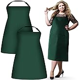 Shyyween 2 Pcs Plus Size Chef Aprons Extra Large Adjustable Unisex Kitchen Aprons with 2 Pockets for Women Men Cooking Work
