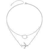 Airplane Necklace 925 Sterling Silver Layered Choker Necklace for Women Airplane Jewelry Y-shaped Pendant Mother's Day Christmas Gift