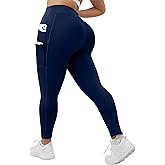 DAGGLOSA Plus Size High-Waist Yoga Pants for Women, 4-Pocket Tummy Control Butt-Lifting Workout Leggings