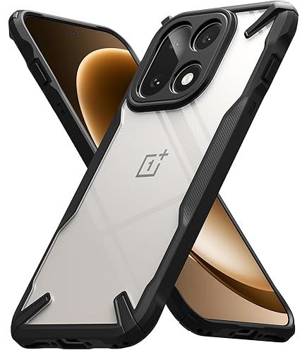 Custodia In Fibra Di Carbonio Per OnePlus 7T - TPU Morbido Antiurto, Nero, Texture Spazzolata