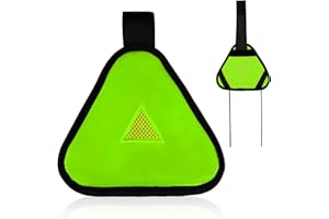 Reflective Triangle Sign, Bright Reflective Yield Symbol with Magic Adhesive Strap & Cord High Visibility Safety Triangle for