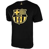 Icon Sports Barcelona FC Soccer Tee - Officially Licensed Unisex Adult Cotton Short Sleeve T-Shirt 120 Black M