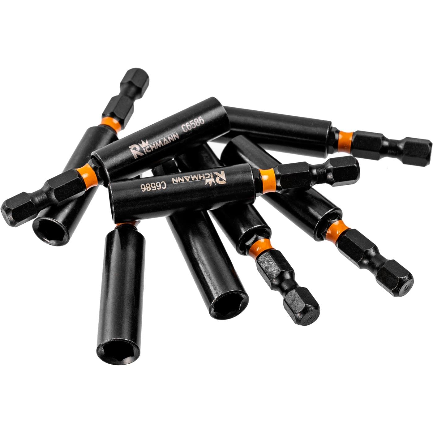 RICHMANN C6856, Impact Bit Holder Set 8 Pcs, Magnetic, Hex Fitting, CRV Steel