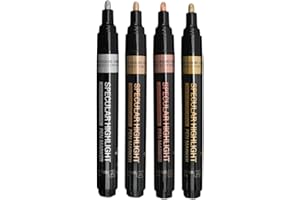 Cenroelon Mirror Chrome Metallic Markers Pen, 4 Colors Metallic Paint Pen, Reflective Gloss, 2-3mm Larger Application Area