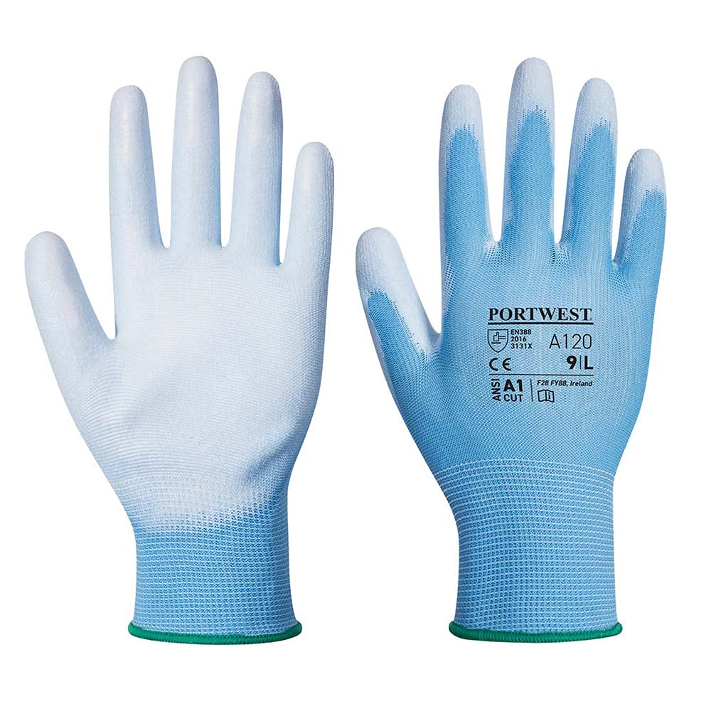 Portwest A120 Breathable PU Palm Glove, Blue, X Small โ image 1