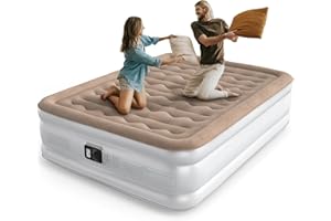 NatraCalm Air Mattress Queen with Built in Pump, Inflatable Mattress, Upgraded Blow up Mattress Queen Size for Home, Guest, Camping, Fast Inflation, Comfort Air Bed, colchon inflable