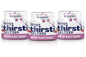 Ninja Thirsti Flavored Water Drops, SELTZER Black Cherry, Crisp and Refreshing Sparkling Water, Zero Calories, Zero Sugar, Zero Sweeteners, Makes 20, 12oz drinks, 3 Pack, WCFCHYAM