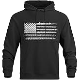 BlackTeak Men's Hoodies American Flag Print Sweatshirt Casual Drawstring Long Sleeve Hoodie Kanga Pocket Pullover