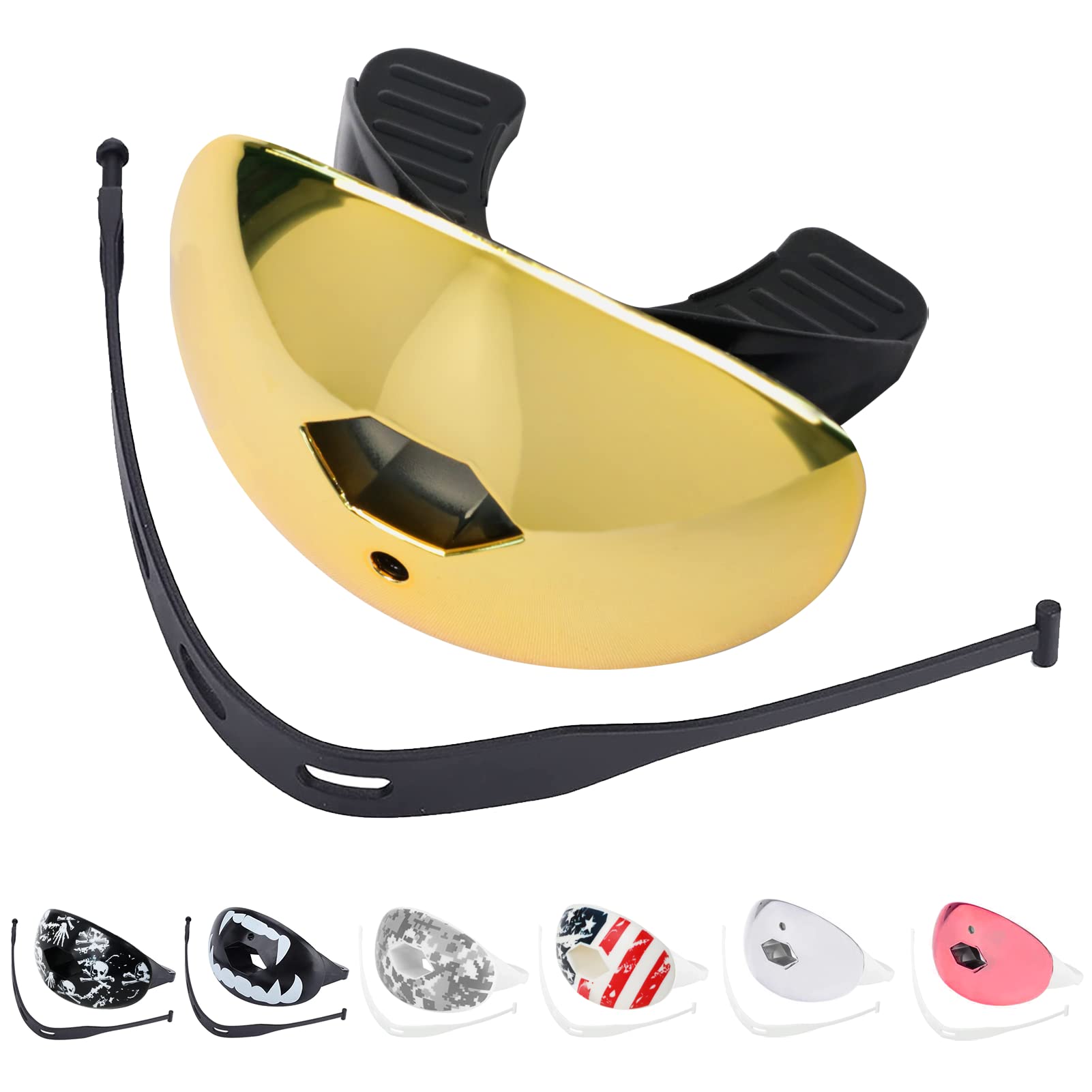 Photo 1 of ZAKVOP Football Mouth Guard with Strap, Breathable MouthGuard for Youth and Adults, Teeth and Lip Protector (Chrome Gold)