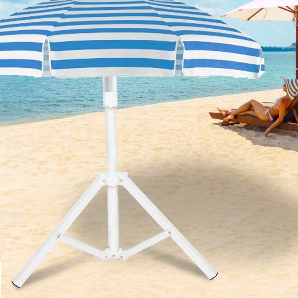 Estink Triangle Umbrella Stand, Garden and Camping Portable Base with Foldable Legs, Adjustable Pole Holder for 22-25mm Umbrellas