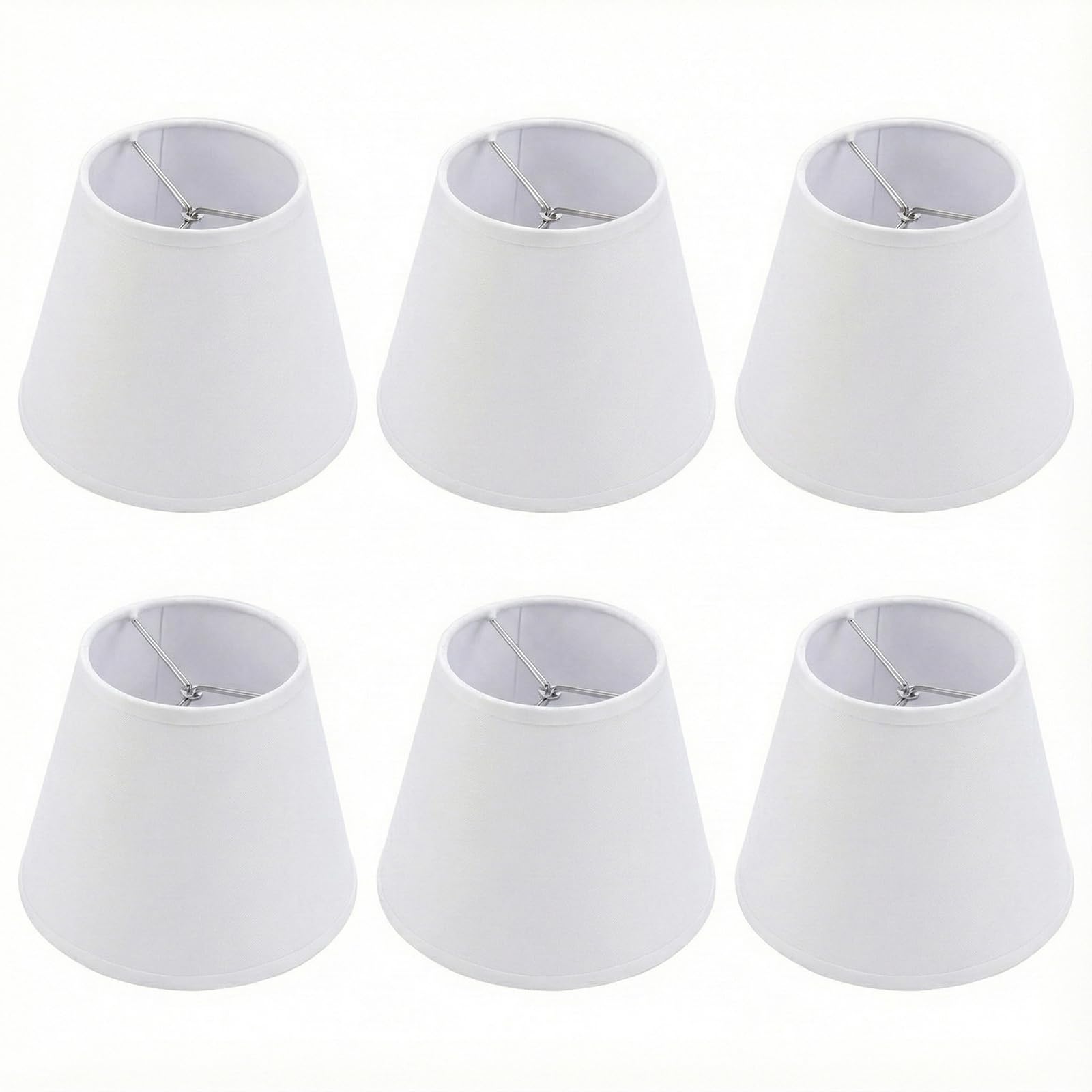 Photo 1 of Kenqulio Small Lamp Shades Clip on Bulb, Chandelier Shades Set of 6, Mini Linen Lampshade 3.5x5x5.5in Small Lamp Shade for Chandelier Lamp Replacement (White)