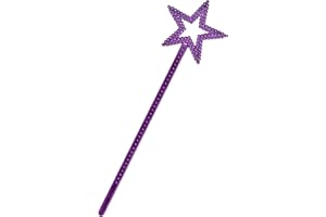 LVVXIXI 1PCS Star Wand, Pentagram Plastic Magic Wand, Role Play Costume Accessories, Halloween Show Props for Girls Princess, Elf, Witch