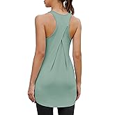 Bestisun Women Workout Athletic Yoga Shirts Loose Fit Racerback Long Tank Tops