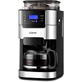 Gevi All In One 10-Cup Grind &amp; Brew Coffee Maker with Built-In Burr Grinder | 24-Hour Programmable Timer, 1.5L Water Tank, Warm Plate, Reusable Filter &amp; Glass Carafe for Daily Fresh Coffee Brewing