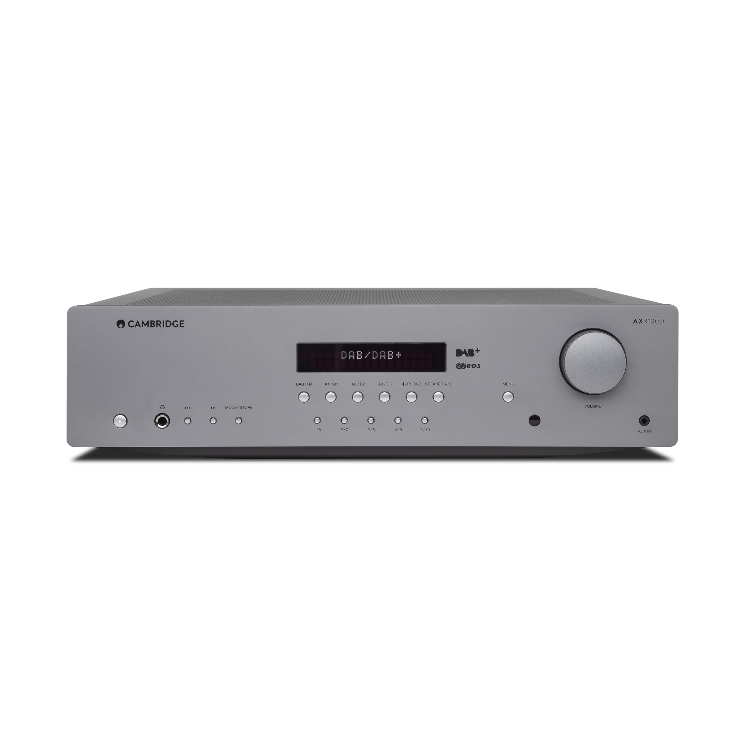 Cambridge Audio AXR100D - 100 Watt Separate HiFi Stereo Reciever Featuring Built-In Phono Stage DAB/FM Radio and Bluetooth 5.0 - Lunar Grey