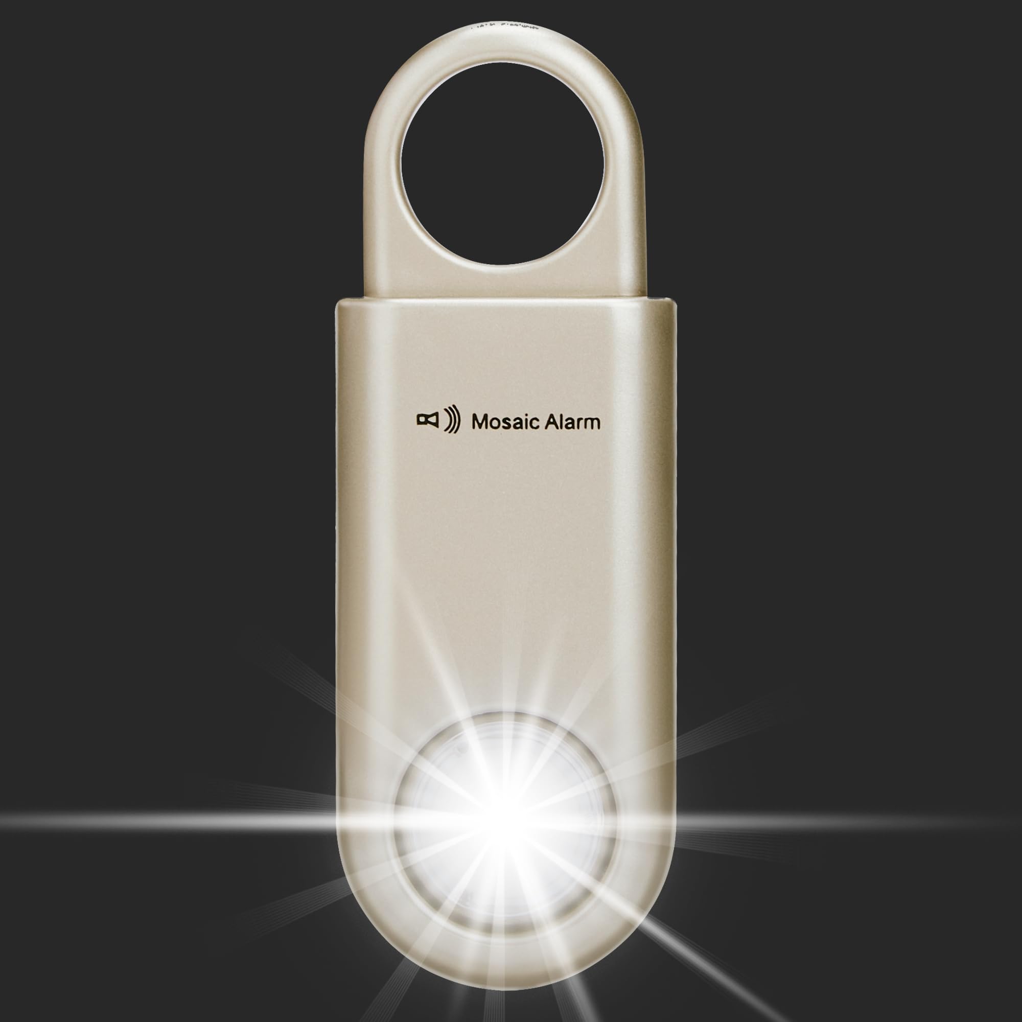 130dB Personal Safety Alarm Strobe Light. Loud Sound Keychain Siren with Carabiner for Women, School Children, Night Runners, Hiking. Bear Alarm Deterrent. SOS Emergency Self Defense Alerts. Gold