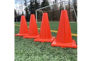LVL10 SPORTS Heavy & Tough Cones - Won't Fly Away in Wind or Crack/Break - 12" Size - LVL10 Pro Training Cones