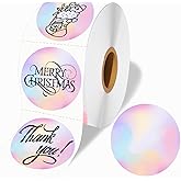 WONLABEL 2 inch Round Thermal Label, Multipurpose Circle Thermal Sticker Labels for Business and Home, Direct Thermal Printer Label for DIY Logo Design, Thanks Card, 500 Labels/1 Roll, Diffuse Purple