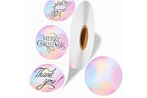 WONLABEL 2 inch Round Thermal Label, Multipurpose Thermal Stickers, Direct Thermal Printer Label for DIY Logo Design, Thanks 