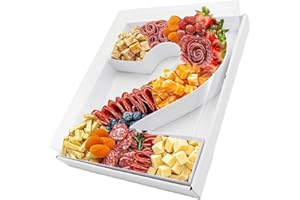 KAFUCIZE 12.5inch Fillable Paper Mache Number Letter Cardboard Cutouts Charcuterie Board Food Sweet Cupcake Tray Party Decorative Box (Number 2, White)