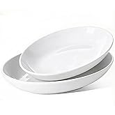 Gacoree 12"/14" Oval Serving Platters Set, Large Ceramic Oval Serving Dishes for Entertaining, Turkey, Fish, Salad, Appetizers, Deep Elipse Plate, Set of 2