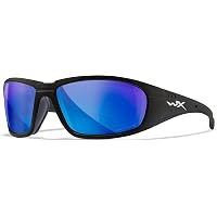 Wiley X WX Boss Sunglasses, Safety Glasses For Men And Women, UV Eye Protection For Shooting, Fishing, Biking, And Extreme Sports, Matte Black Frames, Silver Flash Tinted Lenses