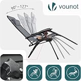 VOUNOT Zero Gravity Chair Set of 2 with Side Table Black Folding Loungers view 4
