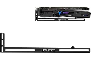 upHere Graphics Card GPU Brace Support Video Card Sag Holder/Holster Bracket, Anodized Aerospace Aluminum, Single or Dual Slot Cards (Black),GL05(not Support 3080 ti)