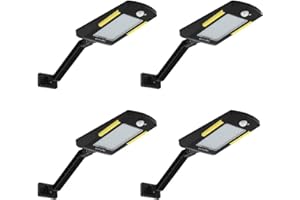 KUFUNG Solar Lights Outdoor, 48 Led Lamp, Cordless Waterproof Solar Flood Light, Security Motion Sensor Luces Solares for Deck, Fence, Patio, Front Door, Gutter, Yard, Shed, Path(4 Pack)