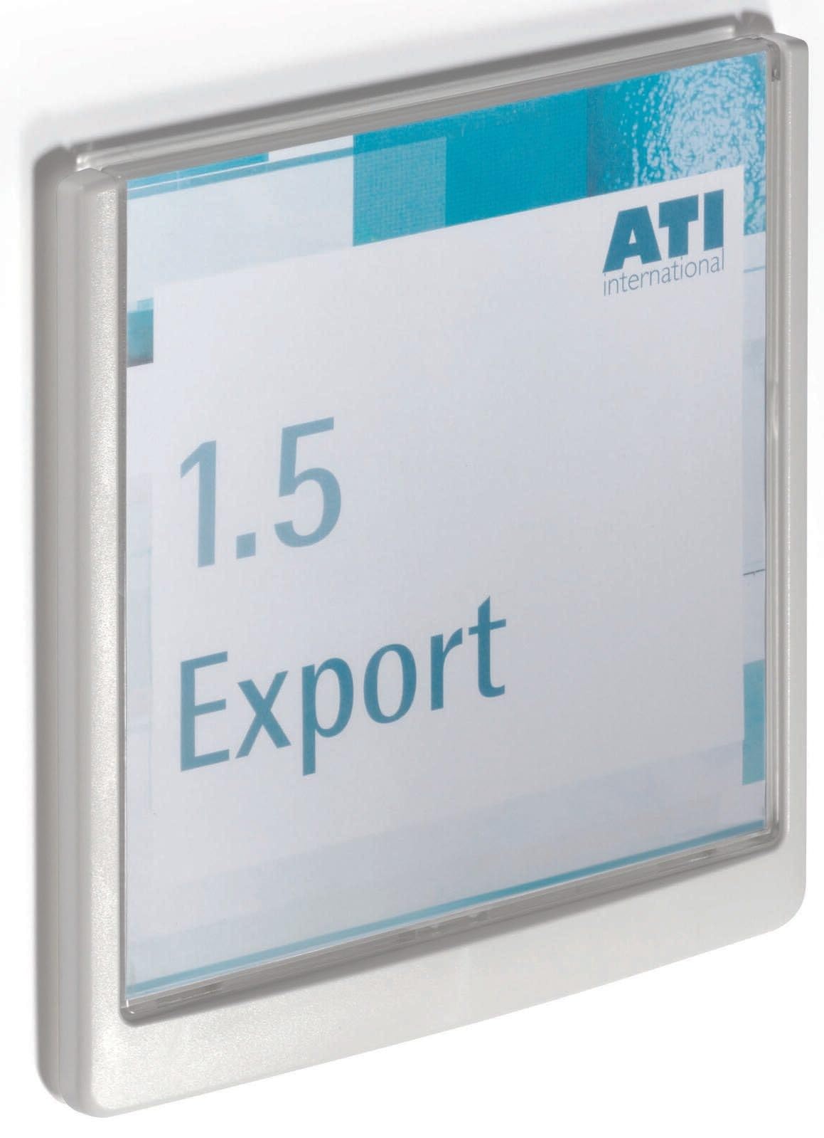 Durable Click Information Sign 149 x 148.5 mm White | Door and Wall Sign | Includes Fittings | Ideal for Offices, Hotels, Public Buildings, etc.