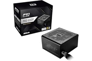 ASRock PRO-650G Power Supply - 650W 80 Plus Gold Certified, ATX 3.1 Ready, 120mm Fan, Full Protection Circuit, 3-Year Warrant