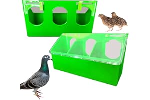 BUAKAW-X Pigeon Feeder Quail Feeder Water 2 Pack Bird Chicken Duck Feeder with 3 Hole Pet Bowls & Feeders Eat Food (Three Hole)