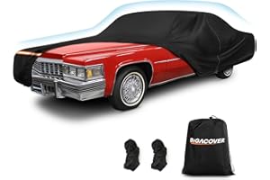BIGACOVER Car Cover for Cadillac Deville 1959-1984 Coupe 2-Door Waterproof All Weather Full Car Cover with Door Zipper Car Covers for Automobiles for Sun Rain Snow Protection