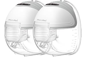 MomMed Wearable Breast Pump (Model S21) – Double Electric Hands-Free Breast Pump, Leak-Proof Design, 3 Modes (Stimulation, Expression, Auto) & 12 Vacuum Levels, Portable and Quiet, Gray, 2Pack