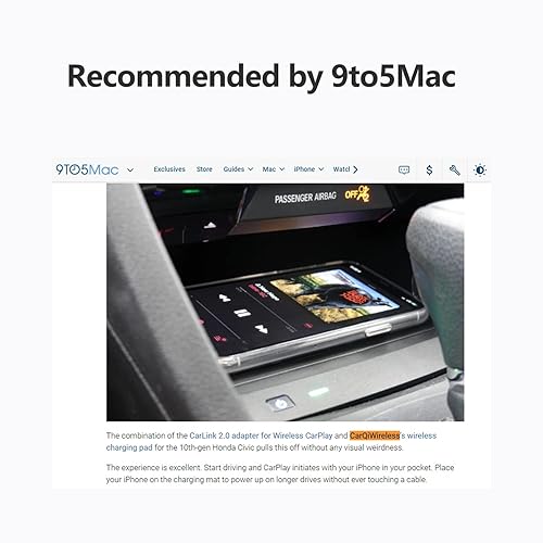 CarQiWireless Wireless Charger for Honda Civic 2016-2021 with USB