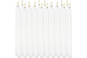 CLTNIKET 30 Pack 10 inch White Taper Candles, 7-7.5 Hour Burn Time,Unscented Dripless and Smokeless, Elegant Premium Quality Dinner Candle for Home Décor, Restaurant, Wedding, Party Candlesticks