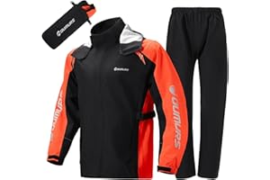 Oumurs Motorcycle Rain Suit - Waterproof Jacket & Pants for Men & Women, Lightweight Nylon, Reflective, Multi-purpose for Riding, Fishing, Golf, Hunting, Camping