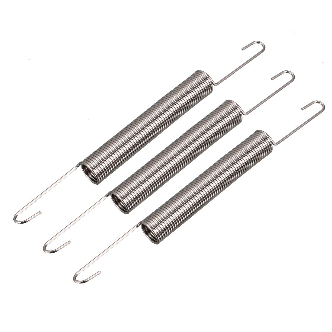 sourcingmap Extension Spring - 1mm Wire Dia, 10mm OD,120mm Length Spring Steel Small Dual Hook Tension Spring 3pcs