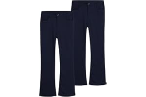 dELiA*s Girls' School Uniform Pants - 2 Pack Stretch Twill Khaki Chino Pants: Skinny, Boot Cut Flare, Jegging, Belt (4-16)