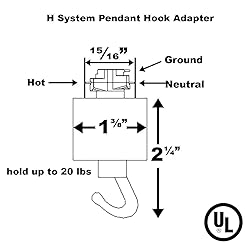 Direct-Lighting H System Track Adapter with Hook