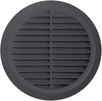 Awenta Round Wall Grille Cover 100mm Duct Grey with Fly Net T30GR
