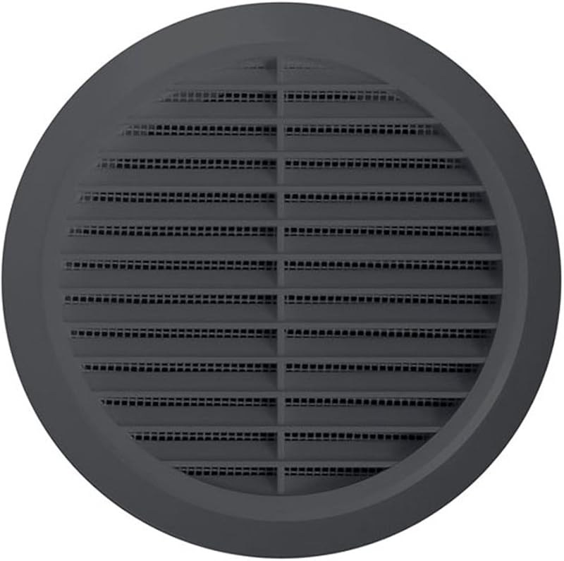 Awenta Round Wall Grille Cover 100mm Duct Grey with Fly Net T30GR