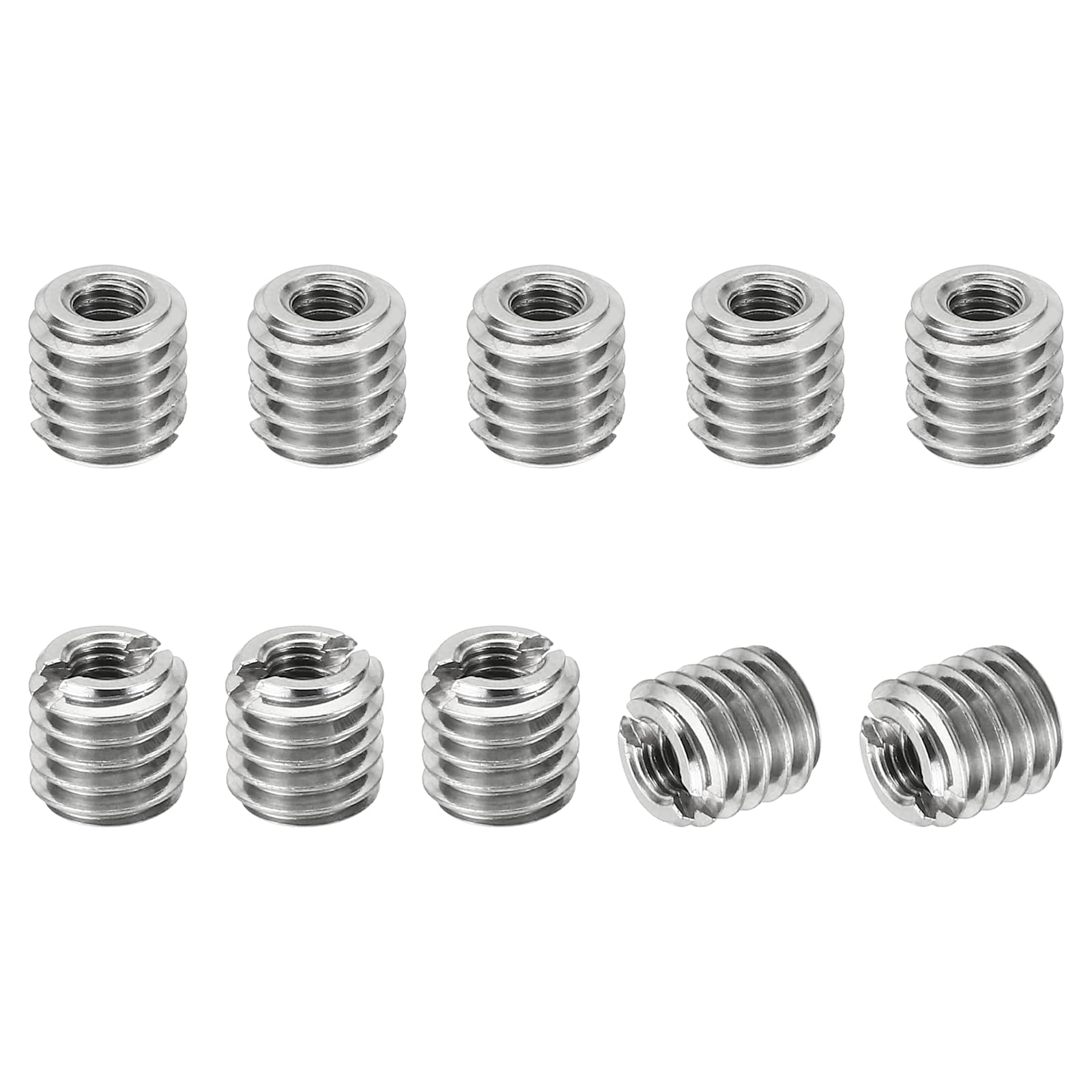 PATIKIL Thread Adapters Sleeve Reducing Nut, 10 Pcs M6*1 Male to M3*0.5 Female Repairing Insert Nut Screw Reducer Conversion Stainless Steel Fastener 6mm