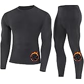 Runhit Mens Thermal Underwear Set Fleece Lined Long Johns Base Layer Top Bottom Cold Weather Gear for Hunting Running Skiing