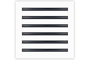 BUILDMART - 12x12 Modern AC Vent Cover - Decorative White Air Vent - Standard Linear Slot Diffuser - Register Grille for Ceiling, Walls & Floors - Texas Buildmart