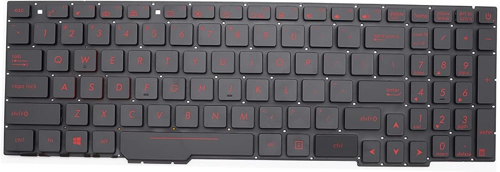 Abakoo Red US Keyboard Backlit for ASUS FX553VD FX53VD GL553 GL753 Mechanical